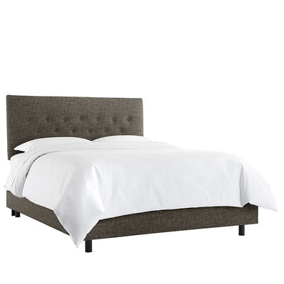 Skyline Furniture Tufted Zuma Upholstered King Size Complete Bed - Charcoal | 793BEDZMCHR
