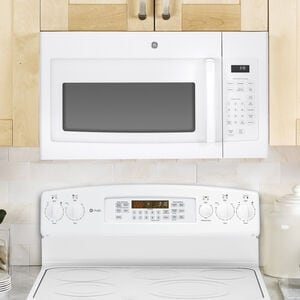 GE 30 in. 1.6 cu. ft. 1000W Over-the-Range Microwave with 300 CFM - White, White, hires