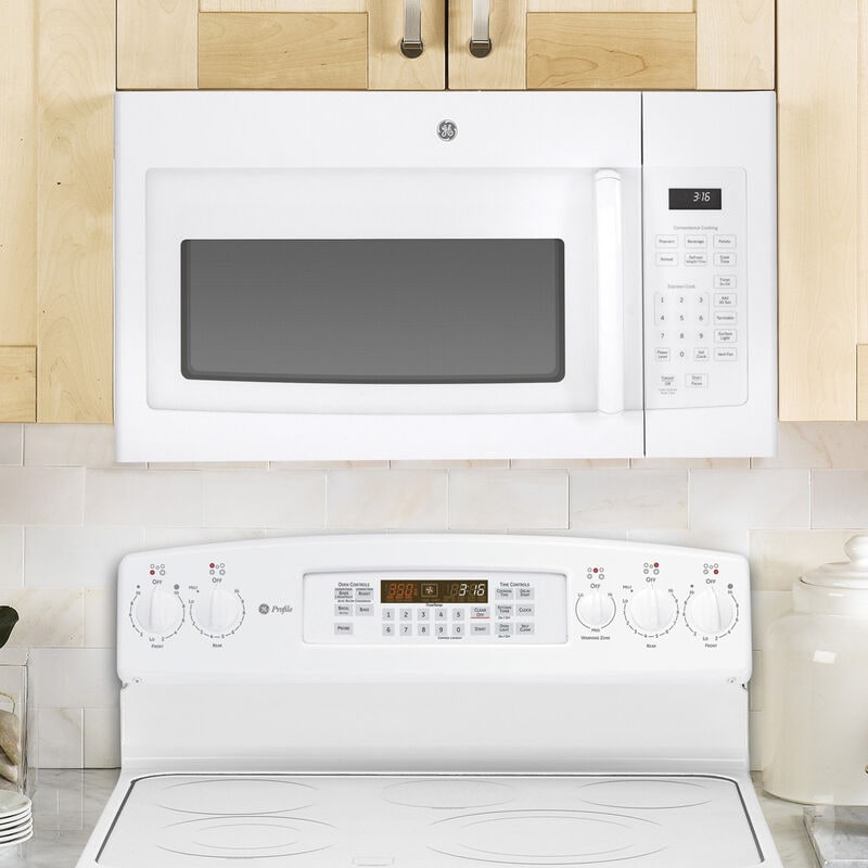 GE 30 in. 1.6 cu. ft. 1000W Over-the-Range Microwave with 300 CFM - White, White, hires