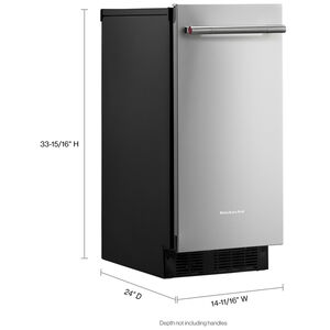 KitchenAid 15 in. Built-In Undercounter Ice Maker with 25 lb. Ice Storage, Auto-Defrost & Digital Control - Stainless Steel with PrintShield Finish, , hires