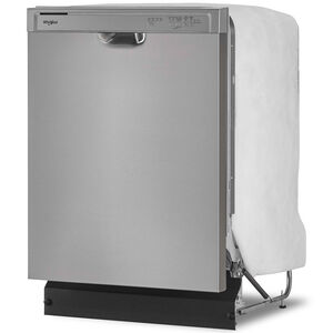 Whirlpool 24 in. Front Control Dishwasher with 57 dBa Sound Level & Pocket - Stainless Steel, Stainless Steel, hires