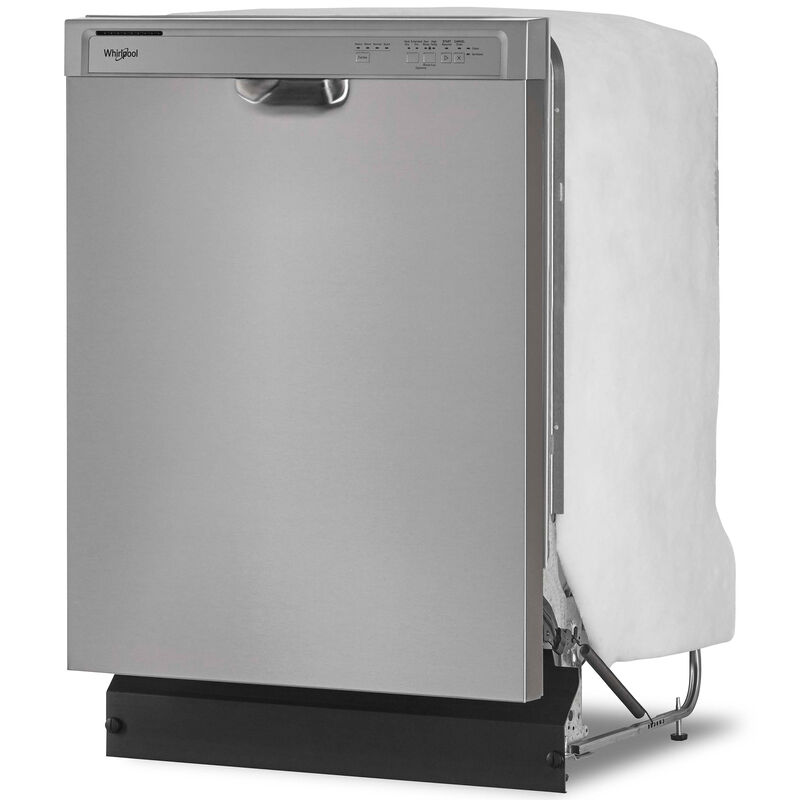 Whirlpool 24 in. Front Control Dishwasher with 57 dBa Sound Level & Pocket - Stainless Steel, Stainless Steel, hires