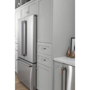 Cafe 36 in. 23.1 cu. ft. Smart Counter Depth French Door Refrigerator with Internal Water Dispenser - Stainless Steel, Stainless Steel, hires