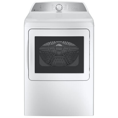 GE Profile 27 in. 7.4 cu. ft. Smart Electric Dryer with Aluminized Alloy Drum, Sanitize Cycle & Sensor Dry - White | PTD60EBSRWS