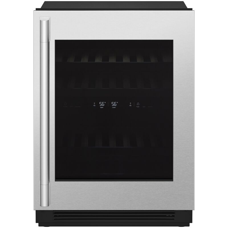 SKS 24 in. Undercounter Smart Wine Cooler with Metal & Wood Racks, Dual Temperature Zones & 41 Bottle Capacity - Custom Panel Ready, , hires