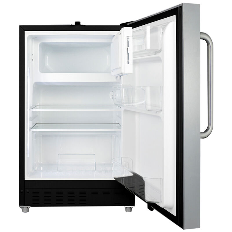Summit 21 in. 2.7 cu. ft. Mini Fridge with Freezer Compartment - Stainless Steel, , hires