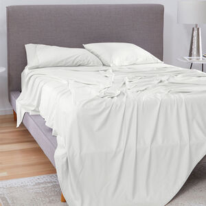 BEDGEAR Basic Twin Size Sheet Set (Ideal for Adj. Bases) - Bright White, , hires