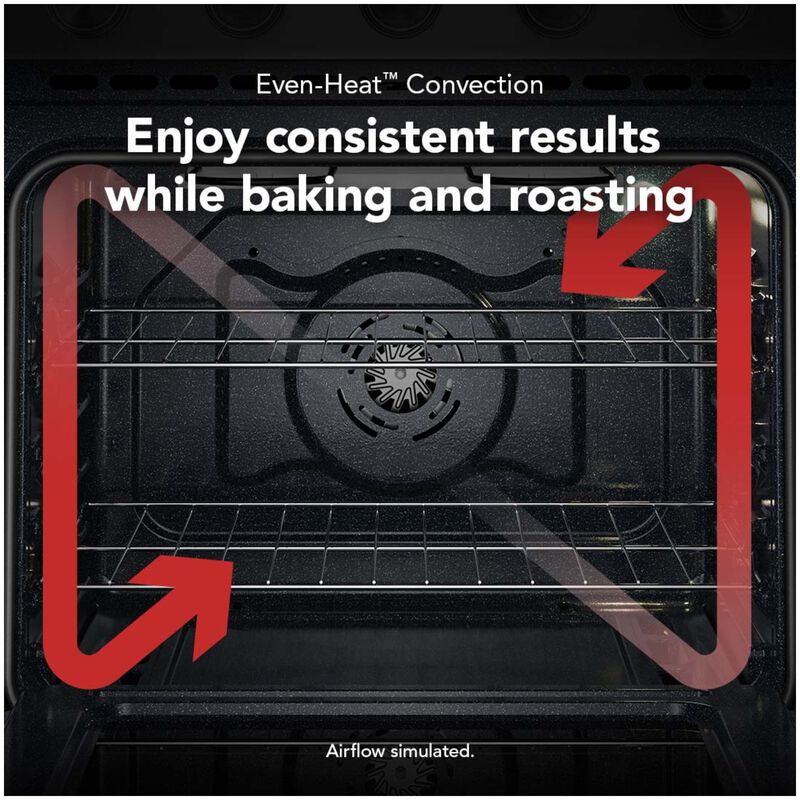 KitchenAid 30 in. 5.0 cu. ft. Smart Air-Fry True European Convection Gas Range with 5 Sealed Burners - Stainless Steel with PrintShield Finish, , hires