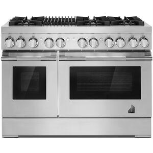 JennAir Rise Series 48 in. 6.3 cu. ft. Smart Convection Double Oven Freestanding Dual Fuel Range with 6 Sealed Burners & Grill - Stainless Steel, , hires