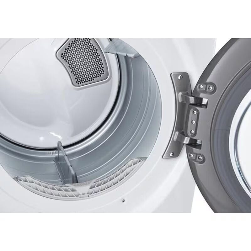 LG 27 in. 7.4 cu. ft. Smart Stackable Round-Door Electric Dryer with Tempered Glass, Built-In Intelligence, Sensor Dry, Turbo Steam, Sanitize & Steam Cycle - White, White, hires