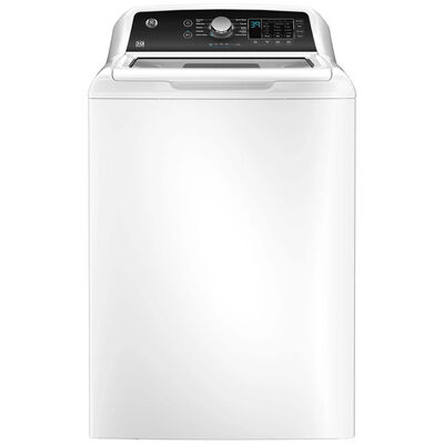 GE 27 in. 4.5 cu. ft. Top Load Washer with Agitator & Sanitize with Oxi - White | GTW585BSVWS