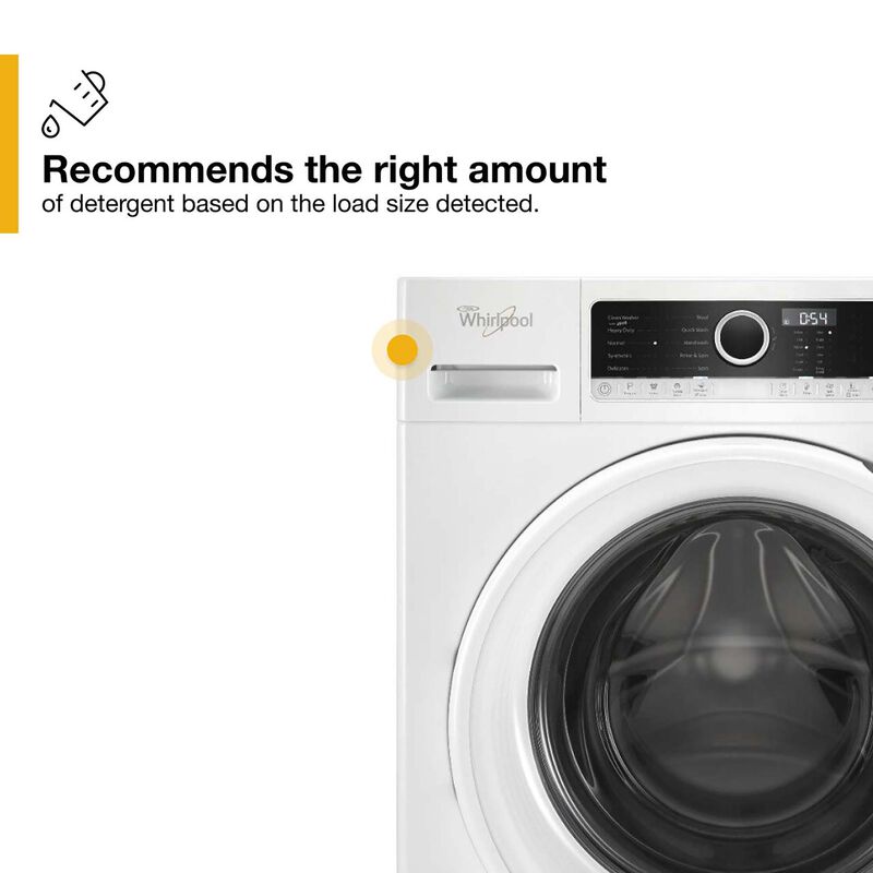 Whirlpool 24 in. 1.9 cu. ft. Stackable Front Load Washer with Detergent Dosing Aid & Sanitize Cycle - White, , hires