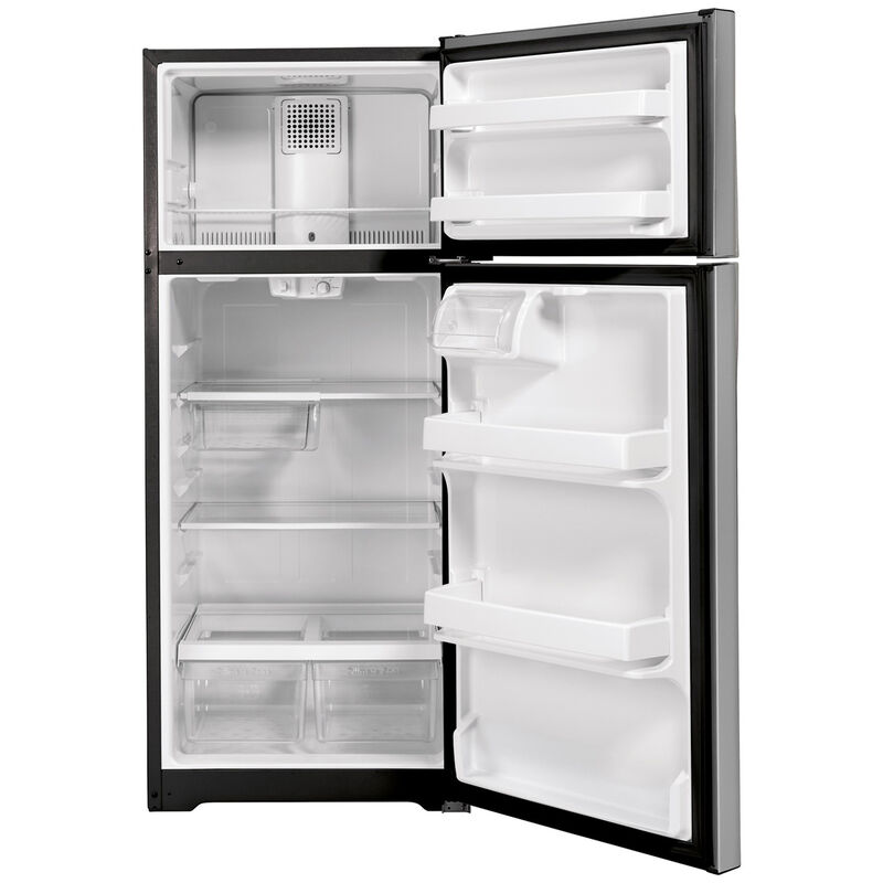 GE 28 in. 16.6 cu. ft. Top Freezer Refrigerator - Stainless Steel, Stainless Steel, hires