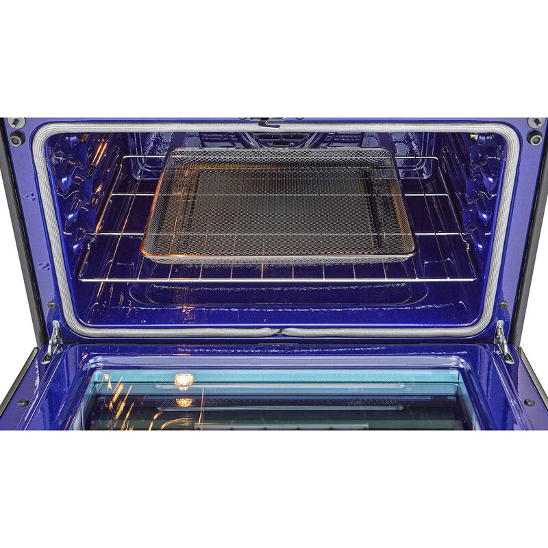 LG InstaView 30 in. 7.3 cu. ft. Smart Air Fry True European Convection Double Oven Slide-In Electric Range with Smoothtop Burners - PrintProof Black Stainless Steel, PrintProof Black Stainless Steel, hires