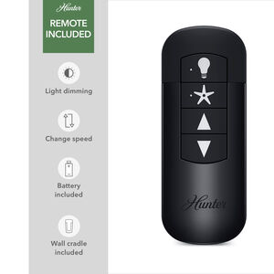 Hunter Casablanca 44 in. Gilmour Low Profile Damp Rated Ceiling Fan with LED Light Kit and Handheld Remote - Matte Black, Matte Black, hires