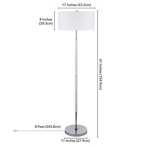 Hudson & Canal Simone Matte White and Polished Nickel 2-Bulb Floor Lamp, , hires