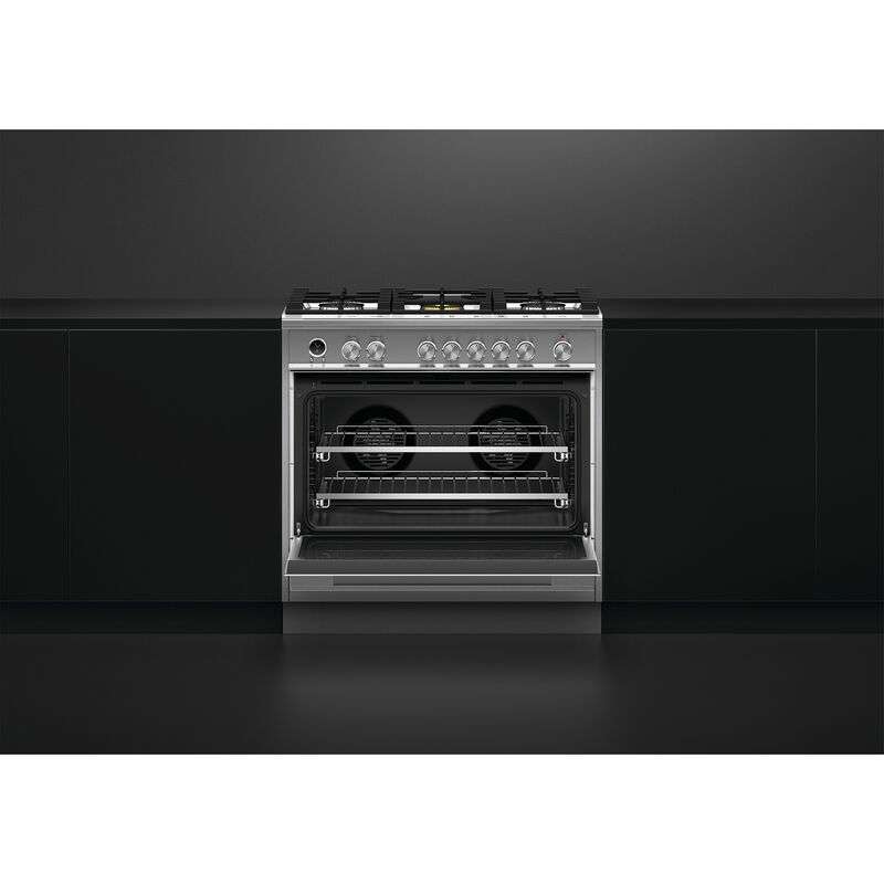 Fisher & Paykel Series 9 36 in. 4.9 cu. ft. True European Convection Dual Fuel Range with 5 Sealed Burners - Stainless Steel, , hires
