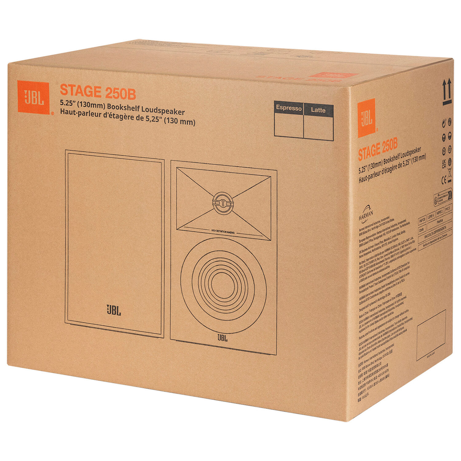 JBL Stage 250B 2 Way 5.25 in. (130 mm) Bookshelf Loudspeakers
