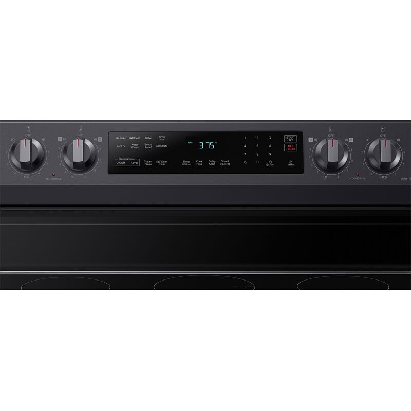 Samsung 30 in. 6.3 cu. ft. Smart Air Fry Standard Convection Electric Range with Smoothtop Burners - Fingerprint Resistant Black Stainless Steel, Fingerprint Resistant Black Stainless, hires