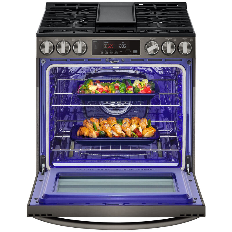 LG AirFry Smart Wi-Fi Enabled 30-in 5 Burners 5.8-cu ft Self