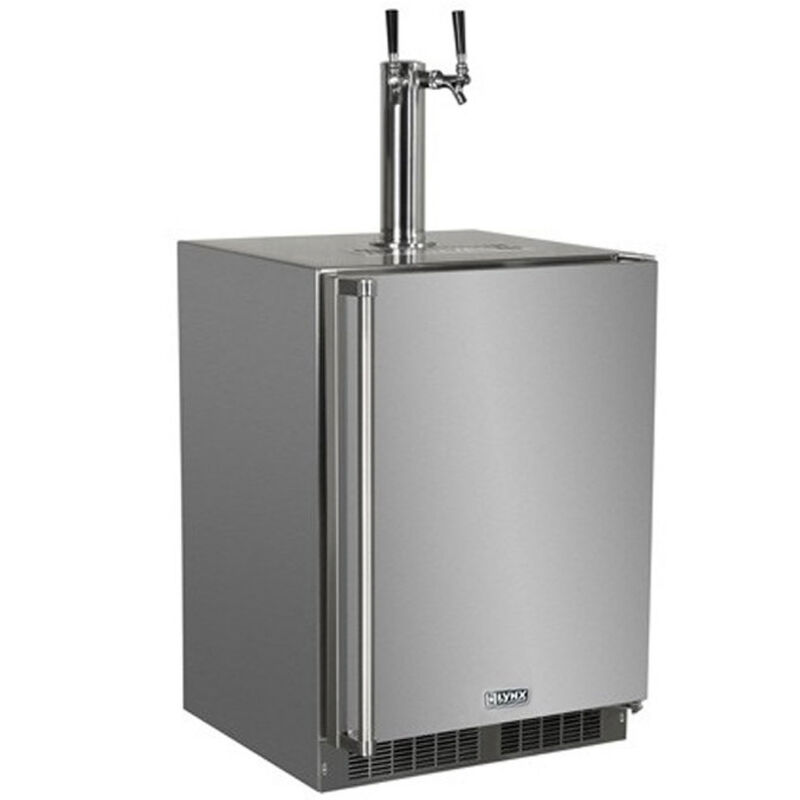 Lynx 24 in. Built-In/Freestanding 5.7 cu. ft. Compact Beverage Center with Adjustable Shelves & Digital Control - Stainless Steel, , hires