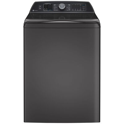 GE Profile 28 in. 5.4 cu. ft. Smart Top Load Washer with Smarter Wash Technology, FlexDispense & Sanitize with Oxi - Diamond Gray | PTW700BPTDG