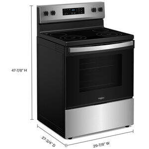 Whirlpool 30 in. 5.3 cu. ft. Oven Freestanding Electric Range with 4 Radiant Burners - Stainless Steel, Stainless Steel, hires