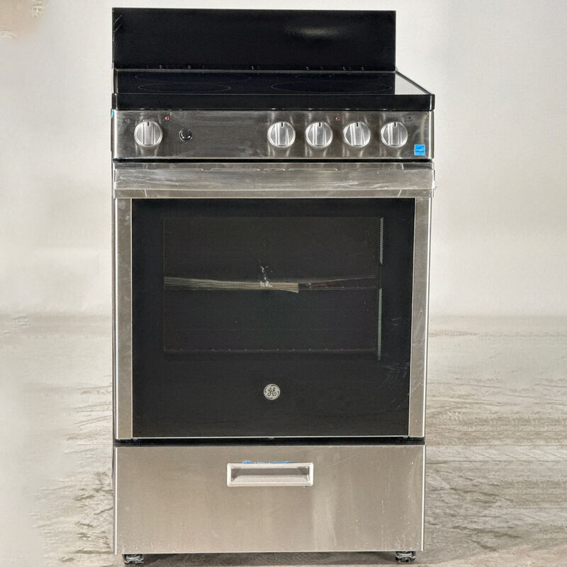 GE 24 in. 2.9 cu. ft. Electric Range with Smoothtop Burners - Stainless Steel (Open Box Excellent Condition), , hires