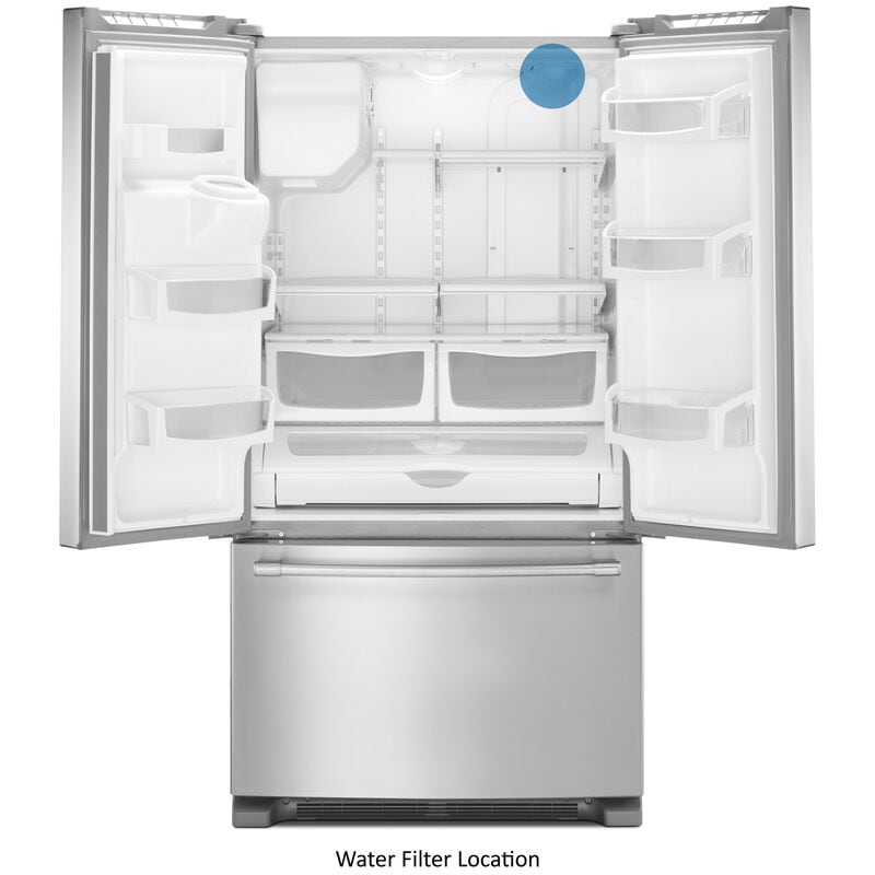 Maytag 36 in. 24.7 cu. ft. French Door Refrigerator with Ice & Water Dispenser - Fingerprint Resistant Stainless Steel, , hires