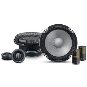 Alpine TYPE-R 6.5 in. 2-Way Hi-Resolution Component Car Speaker with Glass Fiber Reinforced Cone (Pair) - Black, , hires