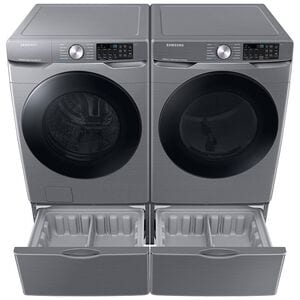 Samsung 27 in. 7.5 cu. ft. Smart Stackable Front Load Electric Dryer with Sanitize Cycle & Sensor Dry - Platinum, Platinum, hires