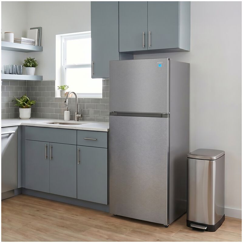 Avanti 28 in. 14.6 cu. ft. Counter Depth Garage-Ready Top Freezer Refrigerator - Stainless Steel, Stainless Steel, hires
