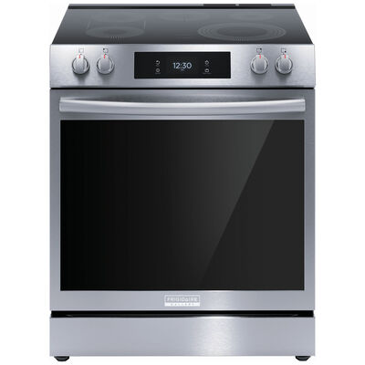 Frigidaire Gallery 30 in. 6.2 cu. ft. Air Fry Convection Oven Freestanding Electric Range with 5 Smoothtop Burners - Stainless Steel | GCFE3060BF