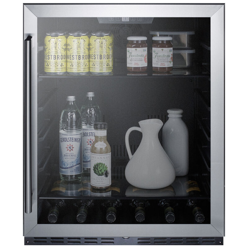 Summit ADA Commercial 24 in. Built-In/Freestanding 5.0 cu. ft. Compact Beverage Center with Adjustable Shelves & Digital Control - Stainless Steel, , hires