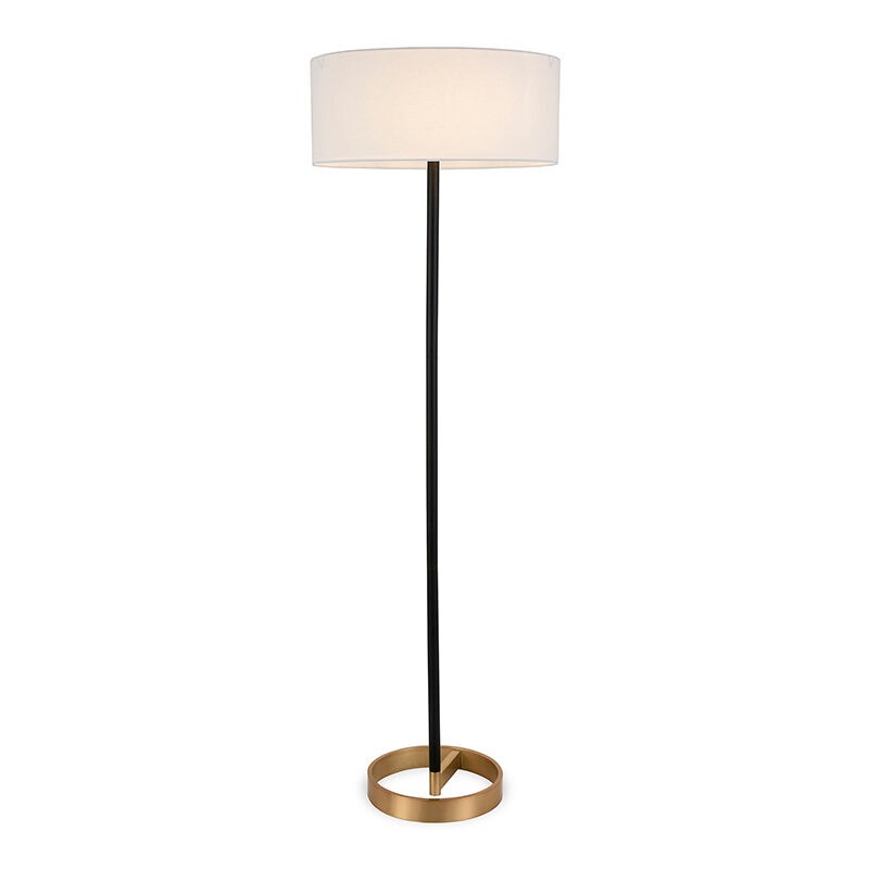 Brass Floor Lamp With Linen Shade, Floor Lamp Linen Shade