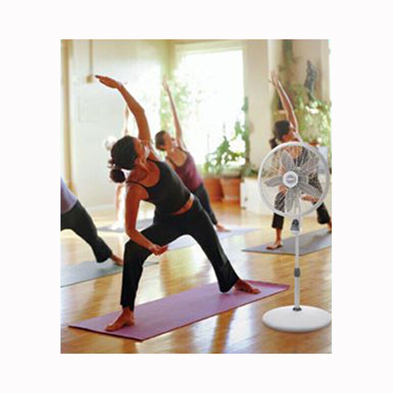 Lasko 18 in. Oscillating Pedestal Fan with 3 Speed Settings, Adjustable Tilt and Height Settings & Remote Control - White, , hires