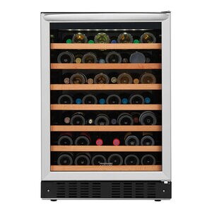 Frigidaire Gallery 24 in. Undercounter Wine Cooler with Wood Racks, Single Temperature Zone & 52 Bottle Capacity - Stainless Steel, , hires