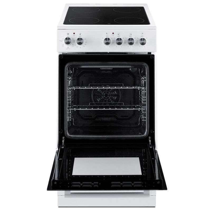 Summit 20 in. 1.8 cu. ft. Standard Convection Slide-In Electric Range with Smoothtop Burners - White, , hires