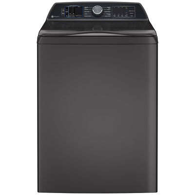 GE Profile 28 in. 5.4 cu. ft. Smart Top Load Washer with Smarter Wash Technology, FlexDispense & Sanitize with Oxi - Diamond Gray | PTW900BPTDG