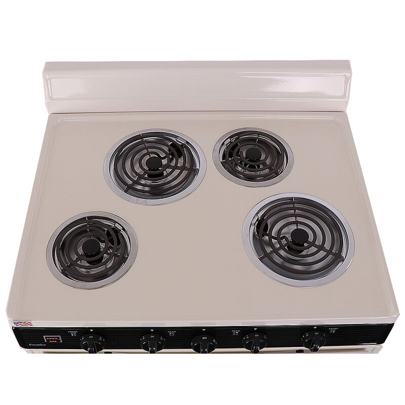 Premier 30 in. 3.9 cu. ft. Electric Range with Coil Burners - Bisque, Bisque, hires