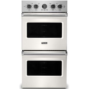 Viking 5 Series 27 in. 8.2 cu. ft. Top Control Electric Double Wall Oven with True European Convection - Pure White, , hires