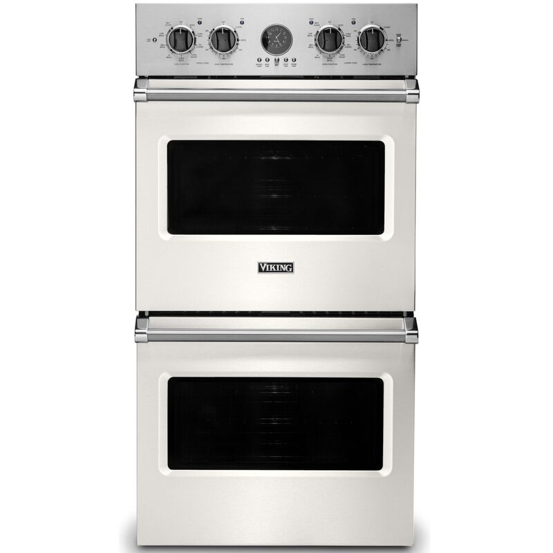 Viking 5 Series 27 in. 8.2 cu. ft. Top Control Electric Double Wall Oven with True European Convection - Pure White, , hires