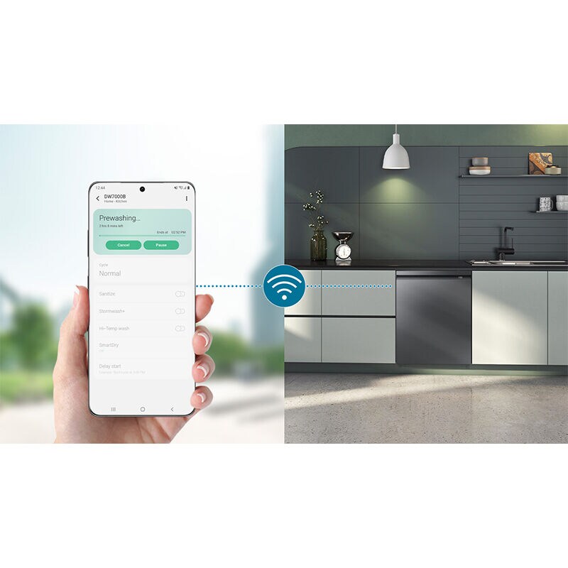 Samsung 24 in. Top Control Smart Dishwasher with 42 dBa Sound Level, 3rd-Rack, Ventilation Drying System & Pocket - Black Stainless, Black Stainless, hires