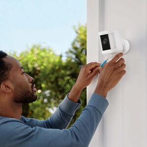 Ring - Spotlight Cam Plus Outdoor/Indoor 1080p Plug-In Surveillance Camera - White, , hires