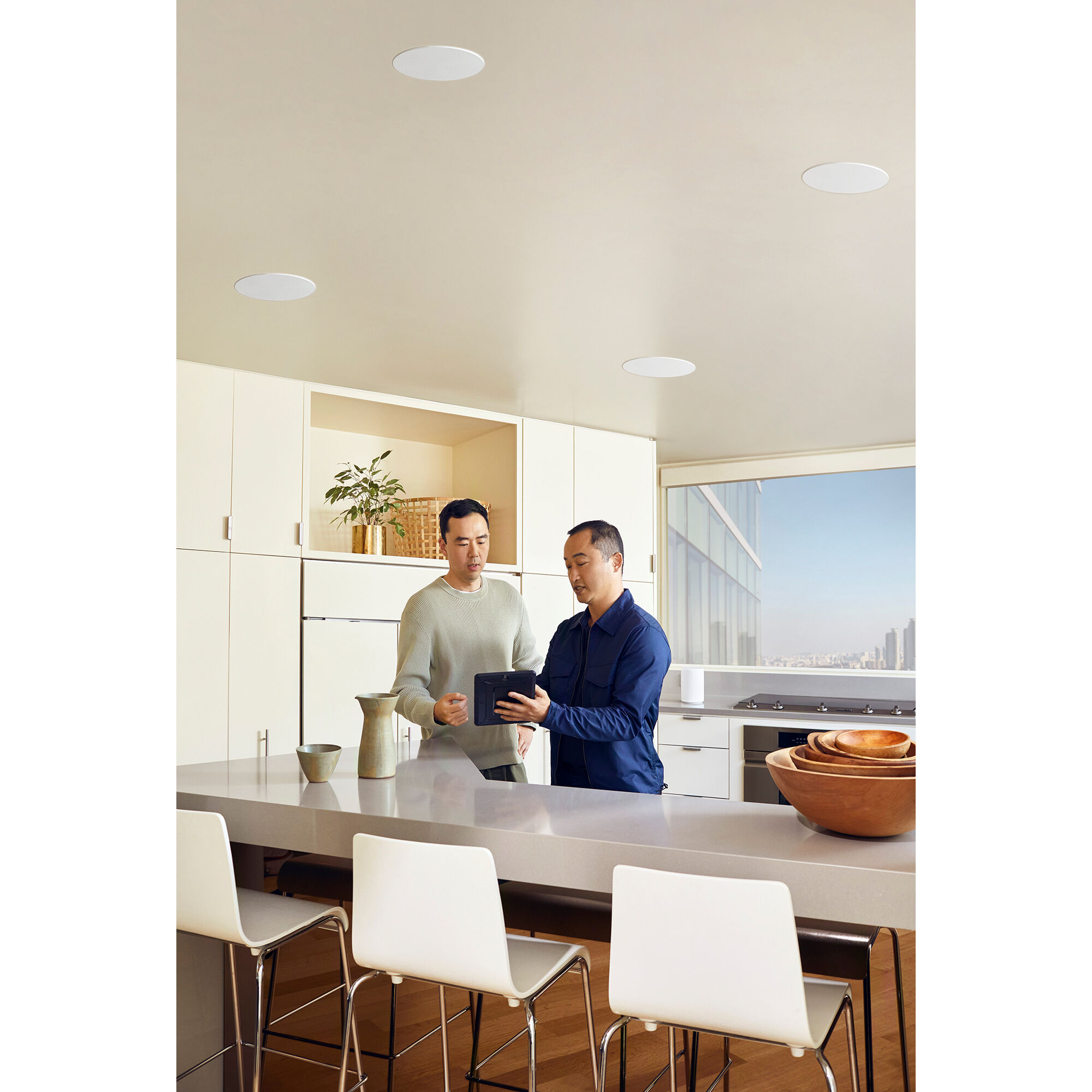 Acoustic Audio By Goldwood CSIC84 Frameless In-Ceiling Speakers - 8" Woofers, White (Pair) - Perfect For Home Theater