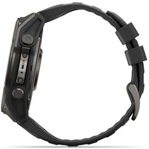 Garmin fenix 9 51 mm, AMOLED Smart Watch - Carbon Gray DLC Titanium with Black Silicone Band, , hires