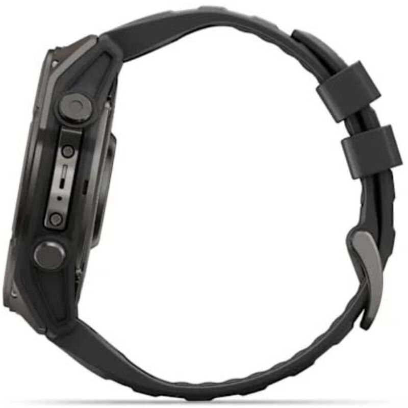 Garmin fenix 9 51 mm, AMOLED Smart Watch - Carbon Gray DLC Titanium with Black Silicone Band, , hires