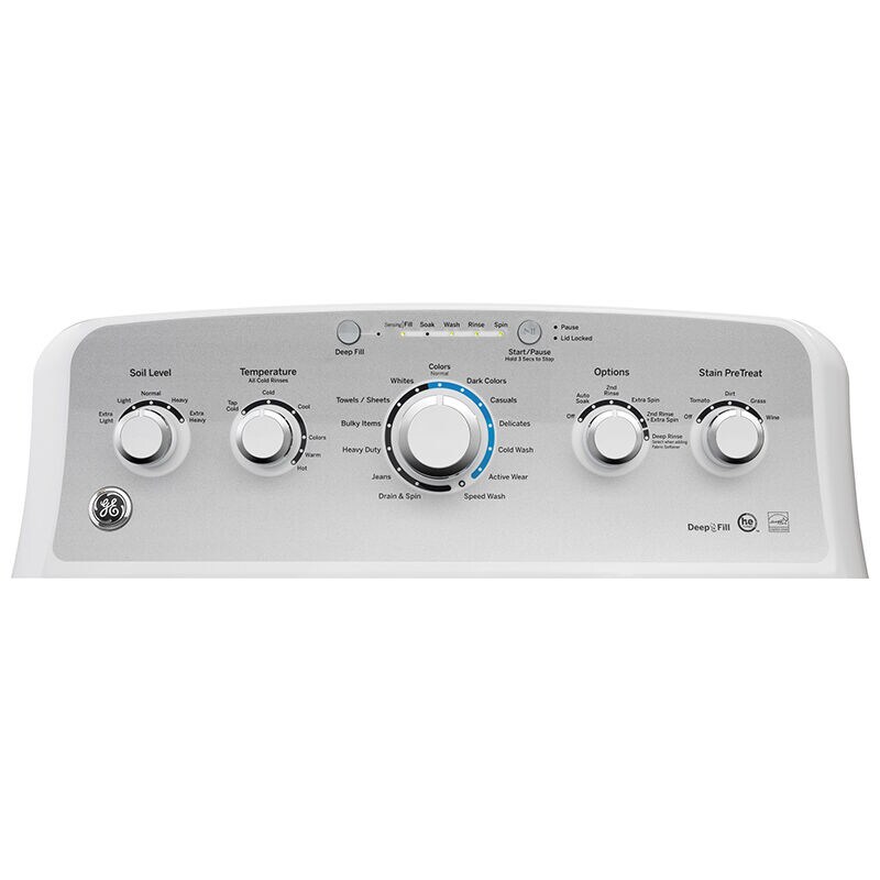 GE 27 in. 4.4 cu. ft. Top Load Washer - White on White with Silver Backsplash, , hires