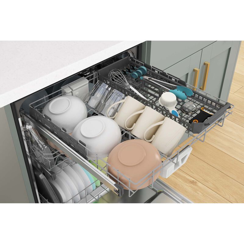 Whirlpool 24 in. Top Control Dishwasher with 47 dBa Sound Level & 3rd-Rack - Fingerprint Resistant Stainless, Fingerprint Resistant Stainless, hires