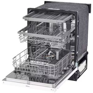 LG 24 in. Front Control Dishwasher with 48 dBa Sound Level, 3rd-Rack, Dynamic Dry & Pocket - White, White, hires